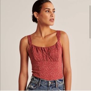 Abercrombie & Fitch ruched cami bodysuit